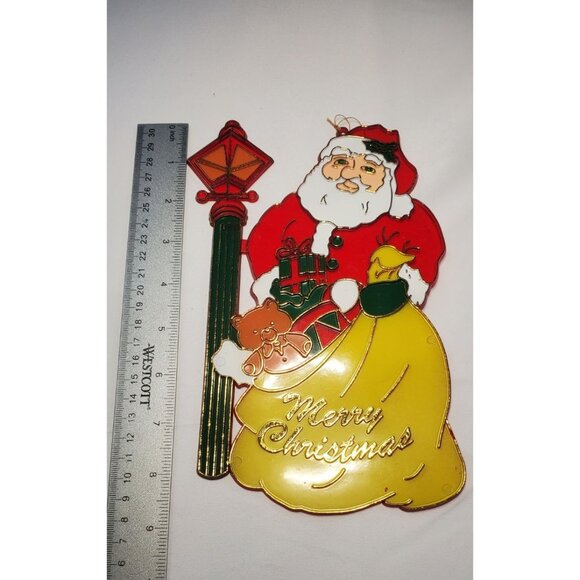Vintage Santa Christmas Ornament Suncatcher Window Hanging Decor 8.5'' Tall - Picture 6 of 6